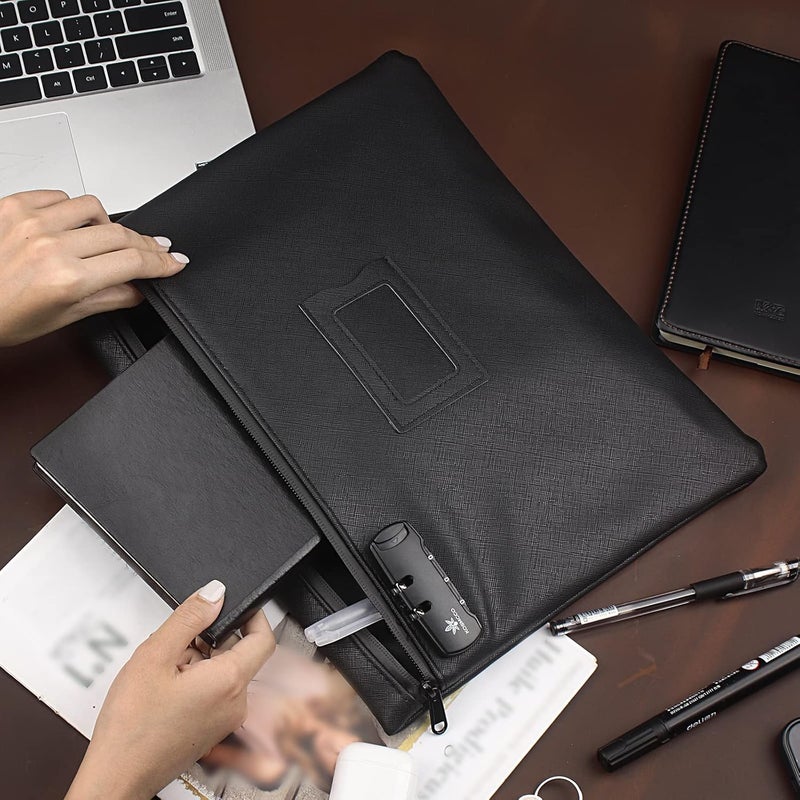 KOSMCCO Notary Bag With Lock, 13.6 x 10 Inches Heavy Duty Supply for Journal, Stamp, Embosser, Ink Pad and Valuables Storage (Black, L) - Image 4